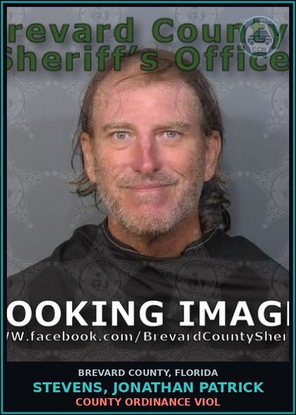 CCW arrest card for Stevens, Jonathan Patrick in Brevard County: COUNTY ORDINANCE VIOL