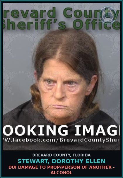 CCW arrest card for Stewart, Dorothy Ellen in Brevard County: DUI Damage to Prop/Person of Another - Alcohol