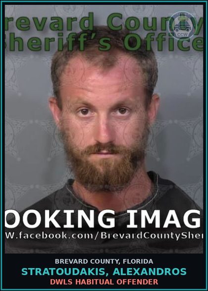 CCW arrest card for Stratoudakis, Alexandros in Brevard County: DWLS Habitual Offender