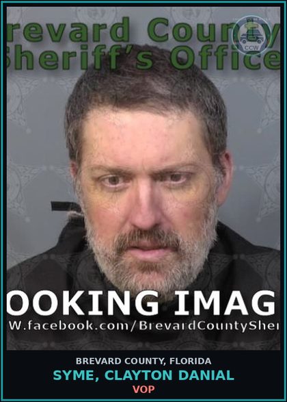 CCW arrest card for Syme, Clayton Danial in Brevard County: VOP