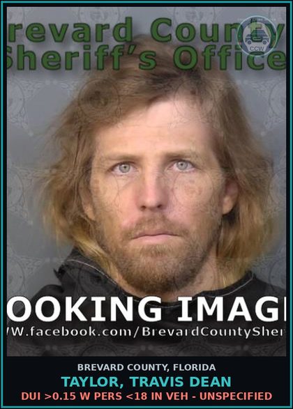 CCW arrest card for TAYLOR, TRAVIS DEAN in Brevard County: FTA Misdemeanor