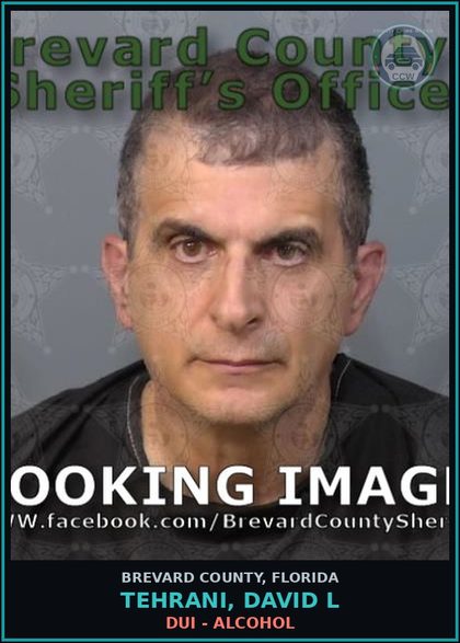 CCW arrest card for TEHRANI, DAVID L in Brevard County: DUI - Alcohol