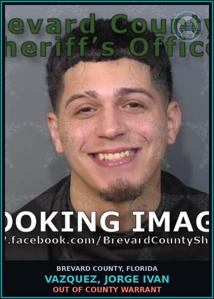 CCW arrest card for VAZQUEZ, JORGE IVAN in Brevard County: Out of County Warrant