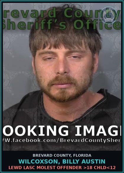 CCW arrest card for WILCOXSON, BILLY AUSTIN in Brevard County: Lewd Lasc Molest Offender >18 chld<12