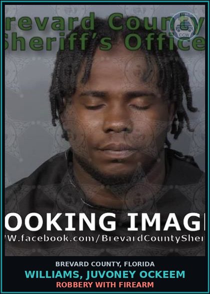 CCW arrest card for WILLIAMS, JUVONEY OCKEEM in Brevard County: Assault W/Intent Commit Felony