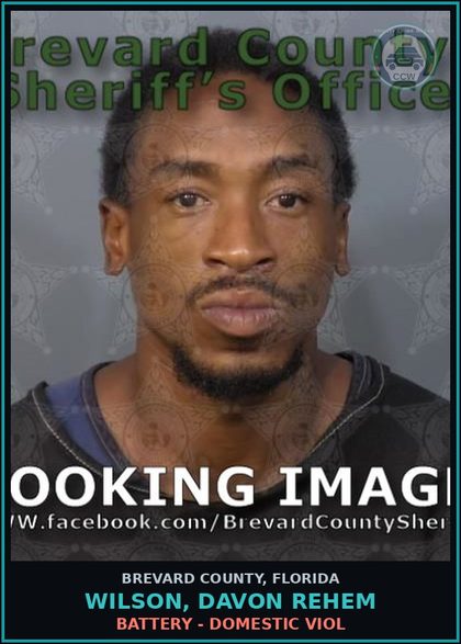 CCW arrest card for WILSON, DAVON REHEM in Brevard County: Battery - Domestic Viol
