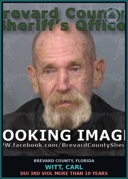 CCW arrest card for WITT, CARL in Brevard County: DUI 3rd Viol More Than 10 Years
