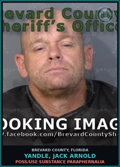CCW arrest card for YANDLE, JACK ARNOLD in Brevard County: Poss/Use Drug Paraphernalia