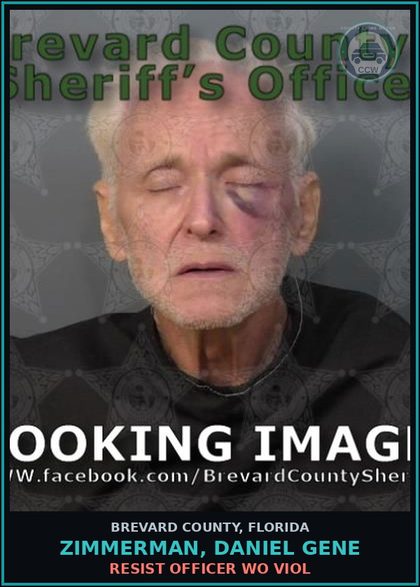 CCW arrest card for ZIMMERMAN, DANIEL GENE in Brevard County: Resist Officer WO Viol