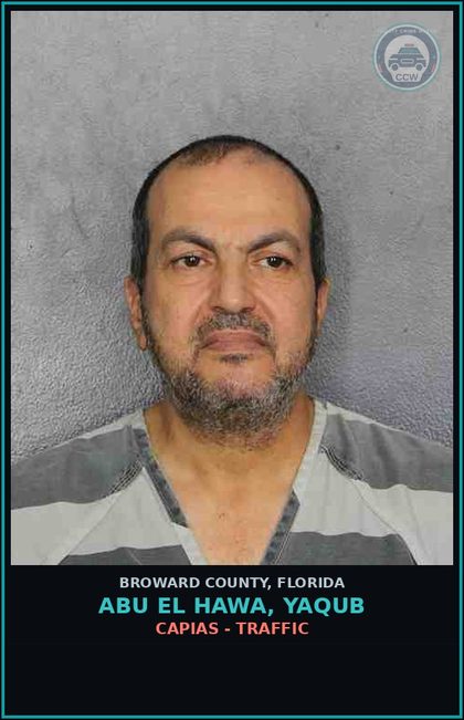 CCW arrest card for ABU EL HAWA, YAQUB in Broward County: CAPIAS - TRAFFIC
