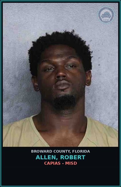 CCW arrest card for ALLEN, ROBERT in Broward County: CAPIAS - MISD