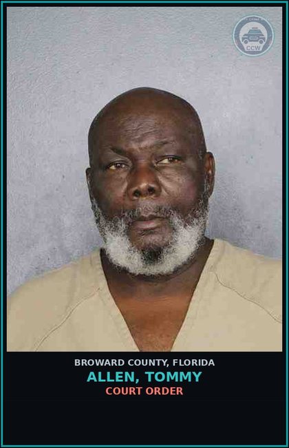 CCW arrest card for ALLEN, TOMMY in Broward County: COURT ORDER