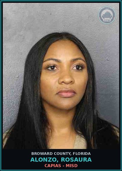 CCW arrest card for ALONZO, ROSAURA in Broward County: CAPIAS - MISD