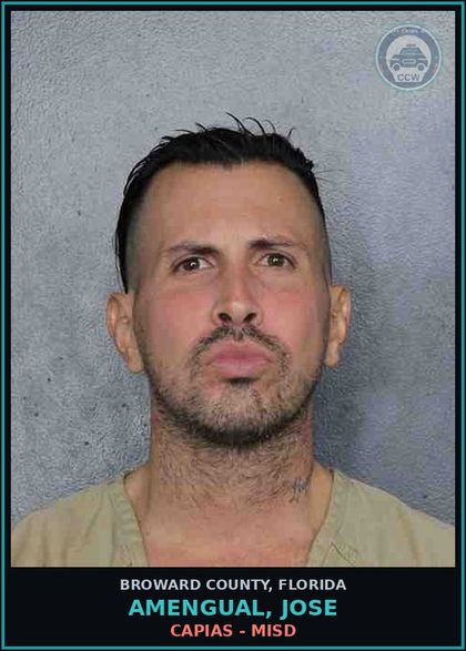 CCW arrest card for AMENGUAL, JOSE in Broward County: CAPIAS - MISD