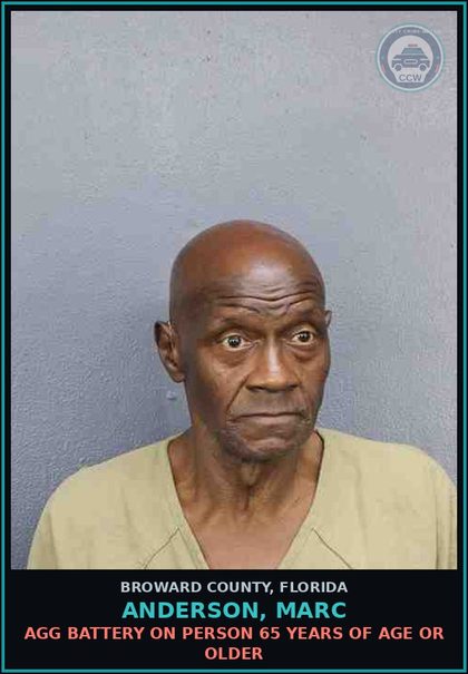 CCW arrest card for ANDERSON, MARC in Broward County: AGG BATTERY ON PERSON 65 YEARS OF AGE OR OLDER