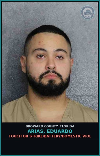 CCW arrest card for ARIAS, EDUARDO in Broward County: TOUCH OR STRIKE/BATTERY/DOMESTIC VIOL