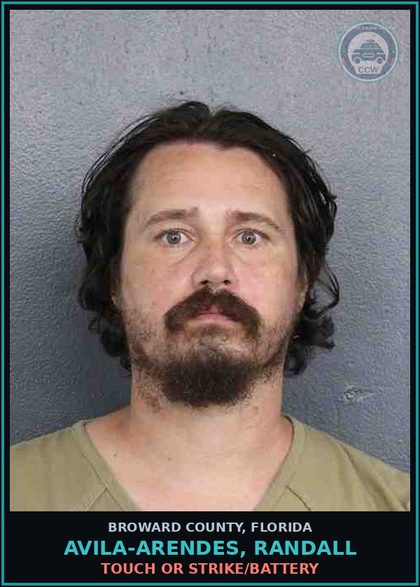 CCW arrest card for AVILA-ARENDES, RANDALL in Broward County: TOUCH OR STRIKE/BATTERY