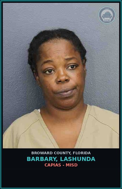 CCW arrest card for BARBARY, LASHUNDA in Broward County: CAPIAS - MISD