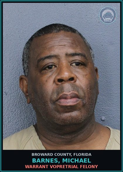 CCW arrest card for BARNES, MICHAEL in Broward County: WARRANT VOPRETRIAL FELONY