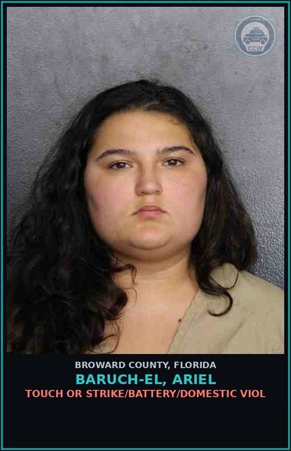 CCW arrest card for BARUCH-EL, ARIEL in Broward County: TOUCH OR STRIKE/BATTERY/DOMESTIC VIOL