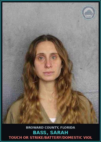 CCW arrest card for BASS, SARAH in Broward County: TOUCH OR STRIKE/BATTERY/DOMESTIC VIOL