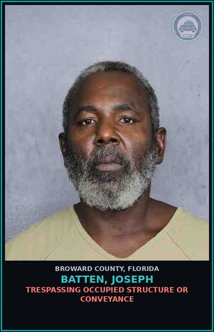 CCW arrest card for BATTEN, JOSEPH in Broward County: THREATEN DEATH/HARM LEO/ST ATTY/ASA OR FAM