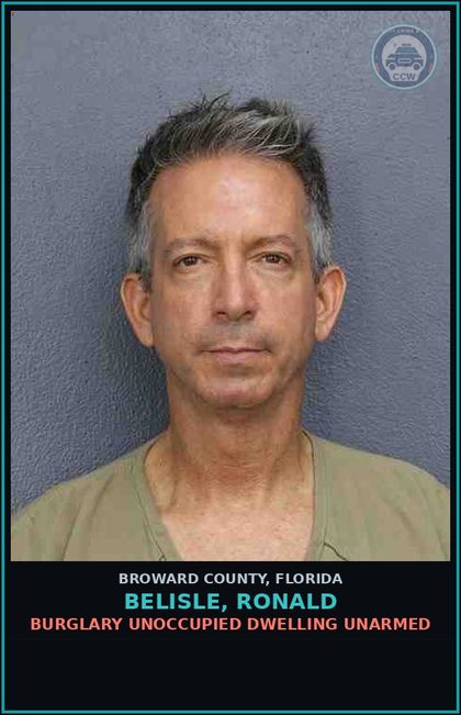 CCW arrest card for BELISLE, RONALD in Broward County: PETIT THEFT-2ND DEGREE - 1ST OFFENSE