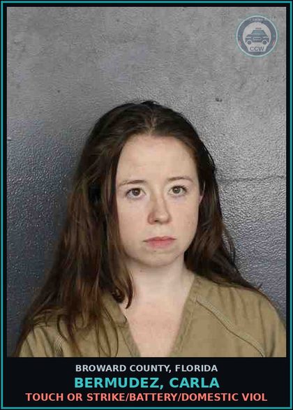 CCW arrest card for BERMUDEZ, CARLA in Broward County: TOUCH OR STRIKE/BATTERY/DOMESTIC VIOL