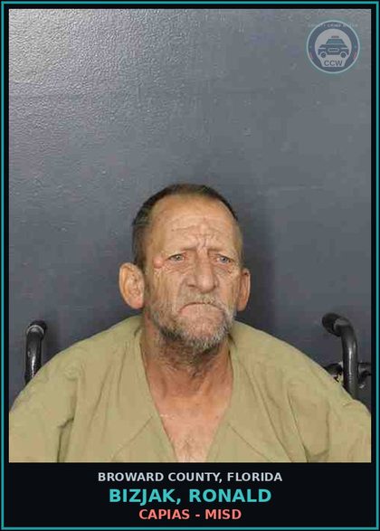 CCW arrest card for BIZJAK, RONALD in Broward County: CAPIAS - MISD