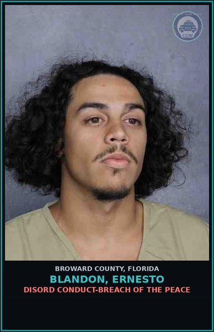 CCW arrest card for BLANDON, ERNESTO in Broward County: DISORD CONDUCT-BREACH OF THE PEACE