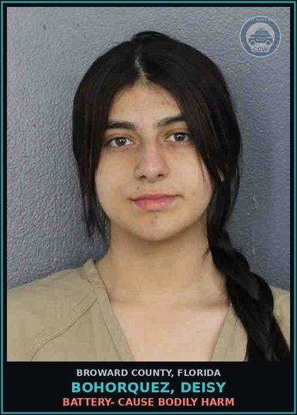 CCW arrest card for BOHORQUEZ, DEISY in Broward County: BATTERY- CAUSE BODILY HARM