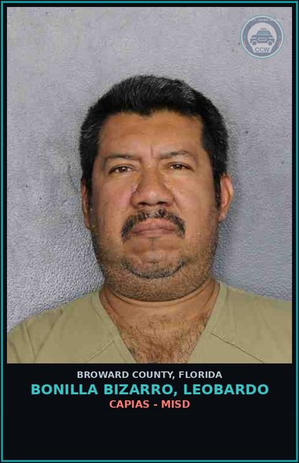 CCW arrest card for BONILLA BIZARRO, LEOBARDO in Broward County: CAPIAS - MISD