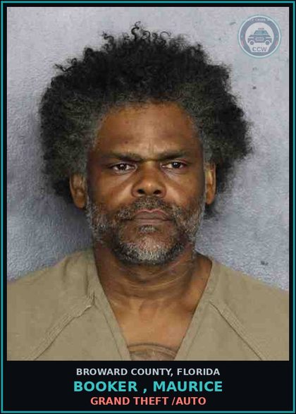 CCW arrest card for BOOKER , MAURICE in Broward County: GRAND THEFT /AUTO
