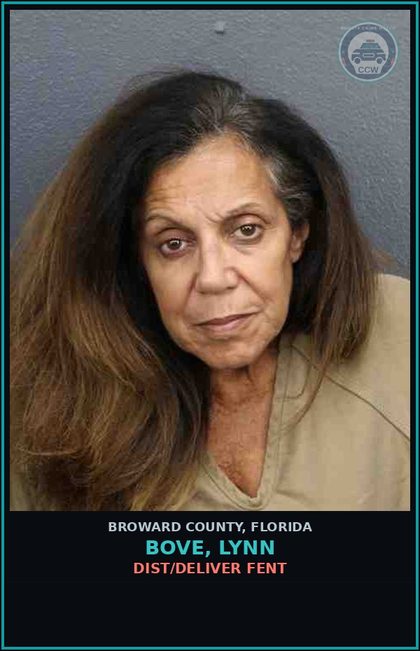 CCW arrest card for BOVE, LYNN in Broward County: DIST/DELIVER Fent