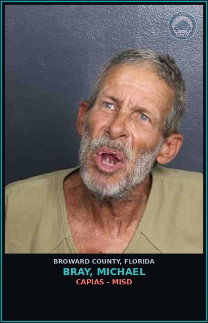 CCW arrest card for BRAY, MICHAEL in Broward County: CAPIAS - MISD