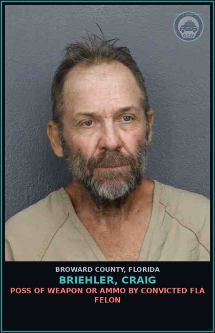 CCW arrest card for BRIEHLER, CRAIG in Broward County: DEALING IN STOLEN PROPERTY