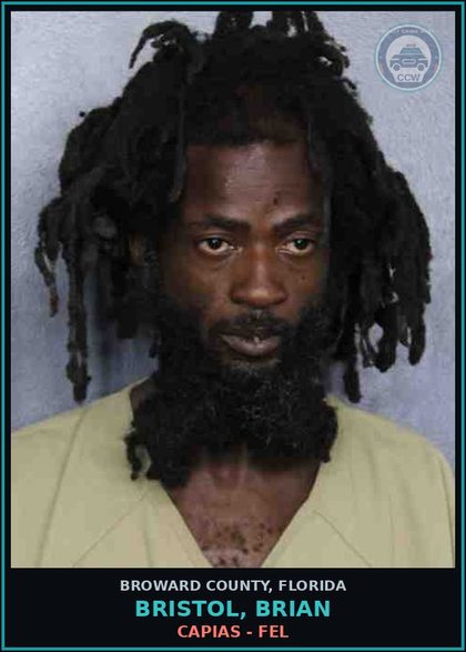 CCW arrest card for BRISTOL, BRIAN in Broward County: CAPIAS - FEL