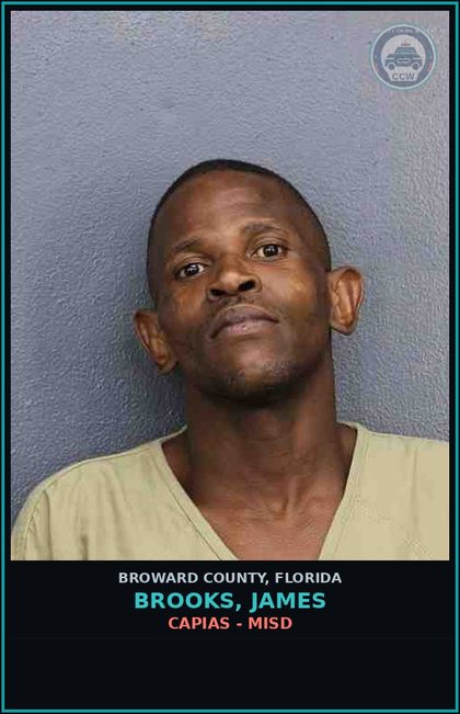 CCW arrest card for BROOKS, JAMES in Broward County: CAPIAS - MISD