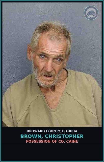 CCW arrest card for BROWN, CHRISTOPHER in Broward County: POSSESSION OF COCAINE
