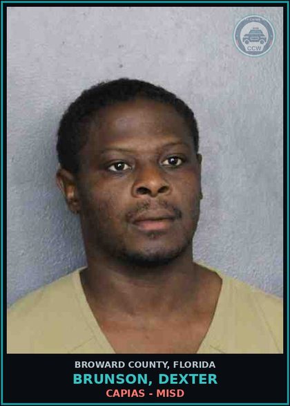 CCW arrest card for BRUNSON, DEXTER in Broward County: CAPIAS - MISD