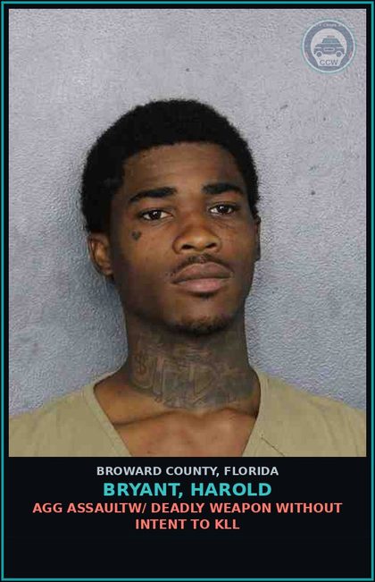 CCW arrest card for BRYANT, HAROLD in Broward County: GRAND THEFT OF FIREARM