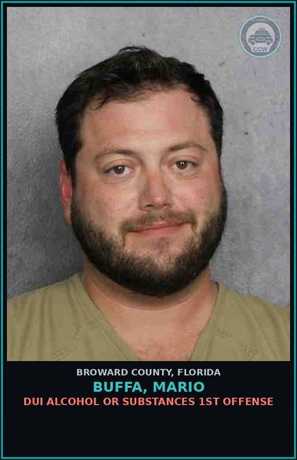 CCW arrest card for BUFFA, MARIO in Broward County: DUI ALCOHOL OR DRUGS  1ST OFFENSE