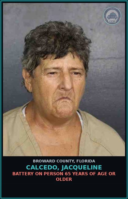 CCW arrest card for CALCEDO, JACQUELINE in Broward County: CAPIAS - MISD