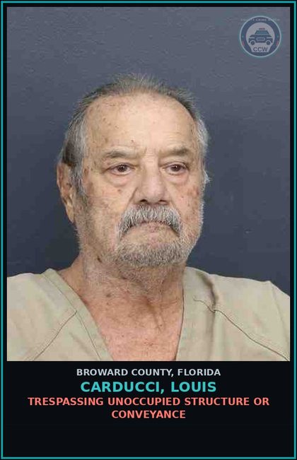 CCW arrest card for CARDUCCI, LOUIS in Broward County: DISORD CONDUCT-BREACH OF THE PEACE