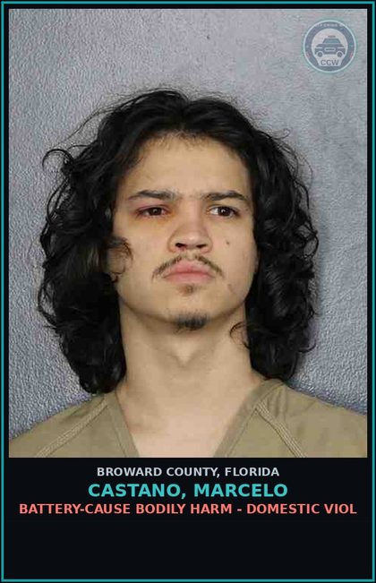 CCW arrest card for CASTANO, MARCELO in Broward County: BATTERY-CAUSE BODILY HARM - DOMESTIC VIOL