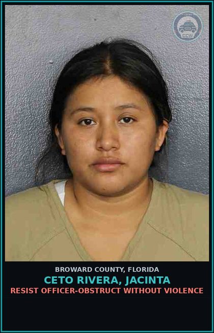 CCW arrest card for CETO RIVERA, JACINTA in Broward County: FLEE ATTEMPT TO ELUDE LAW ENFORCEMENT