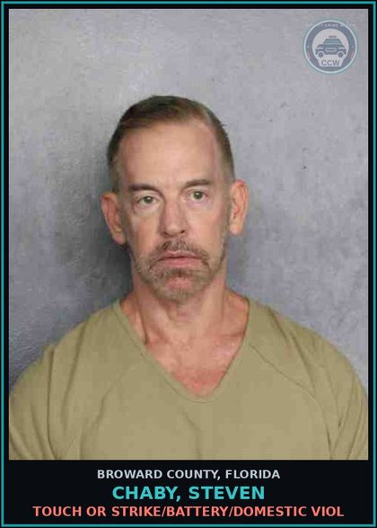 CCW arrest card for CHABY, STEVEN in Broward County: FALSE IMPRISONMENT OF PERSON