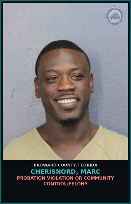 CCW arrest card for CHERISNORD, MARC in Broward County: DRIVE WHILE LIC SUSP HABITUAL