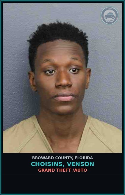 CCW arrest card for CHOISINS, VENSON in Broward County: RESIST OFFICER-OBSTRUCT WITHOUT VIOLENCE