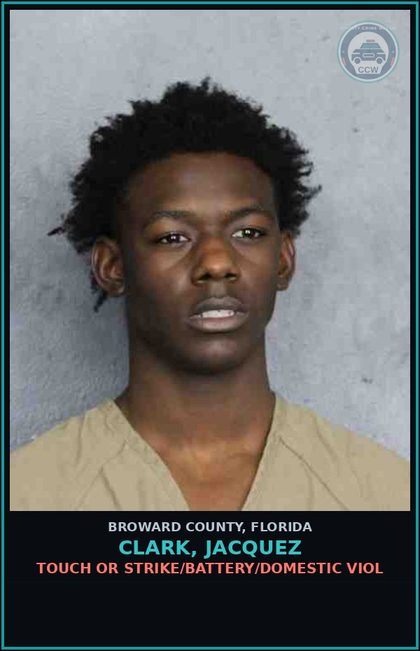 CCW arrest card for CLARK, JACQUEZ in Broward County: COURT ORDER